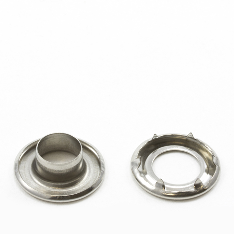 Self-Piercing Rolled Rim Grommet with Spur Washer #3 Stainless Steel 7/ ...
